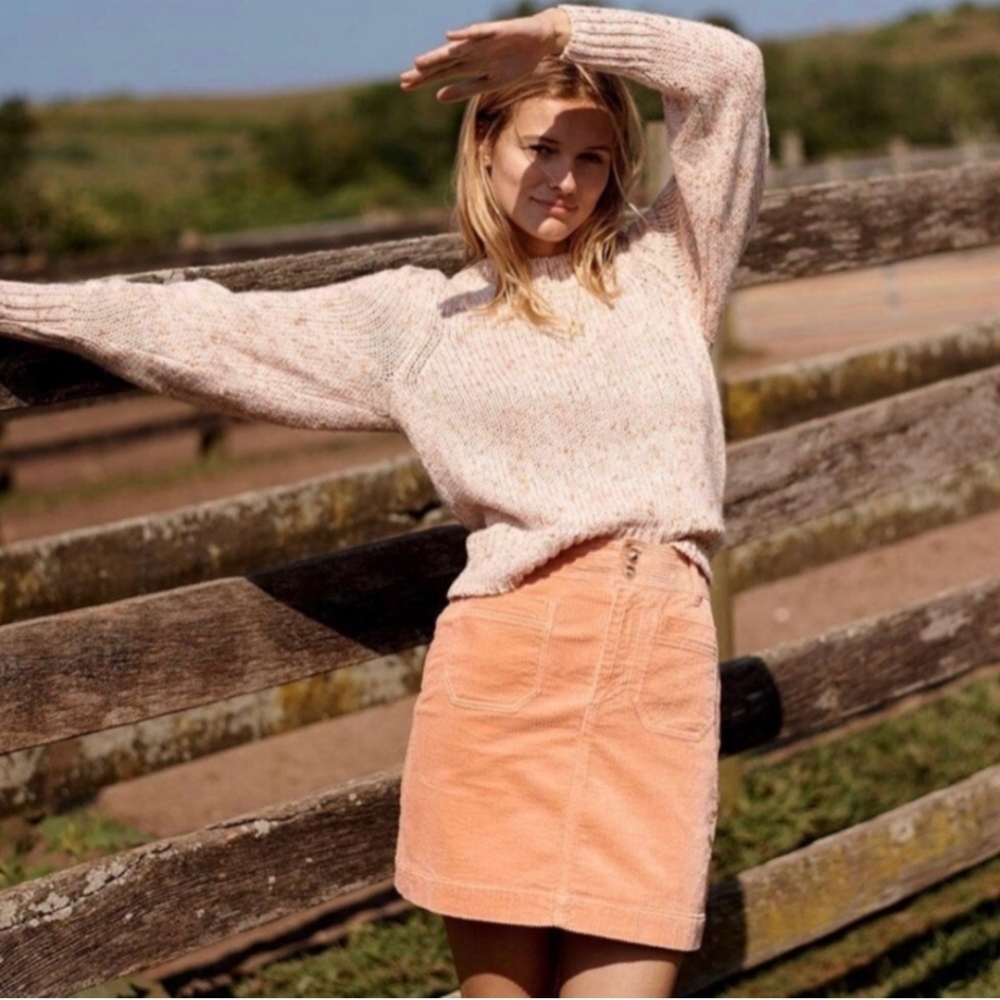 Madewell Corduroy A Line Mini Skirt Peach 0 T1